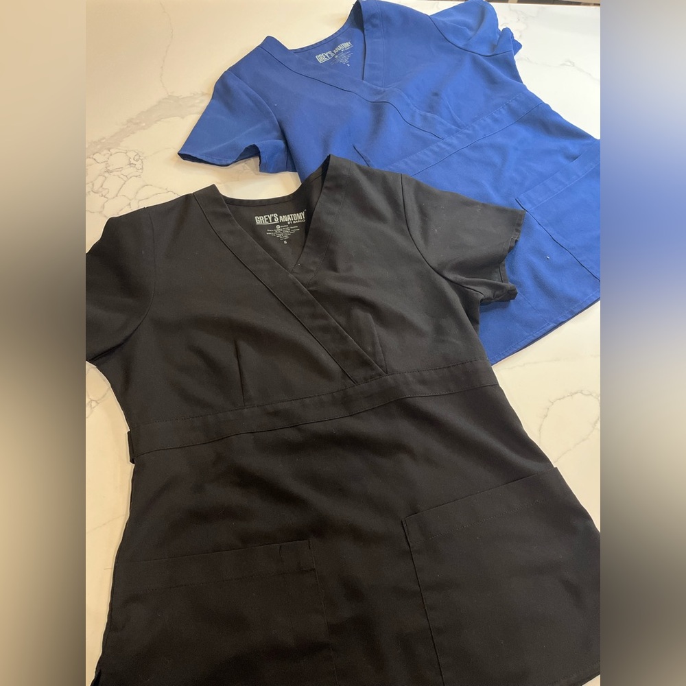 Grey's Anatomy Black and Blue Scrub Set